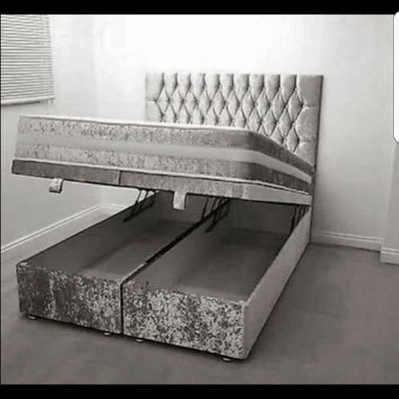 Crushed velvet online divan ottoman bed